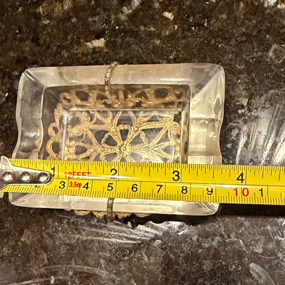 VTG Hollywood Regency Filigree Glass Ashtray